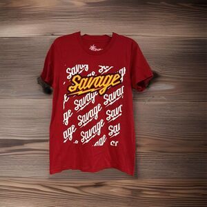 Vibes Savage Red Graphic M T-Shirt Men's Short Sleeve Novelty Tee Apparel
